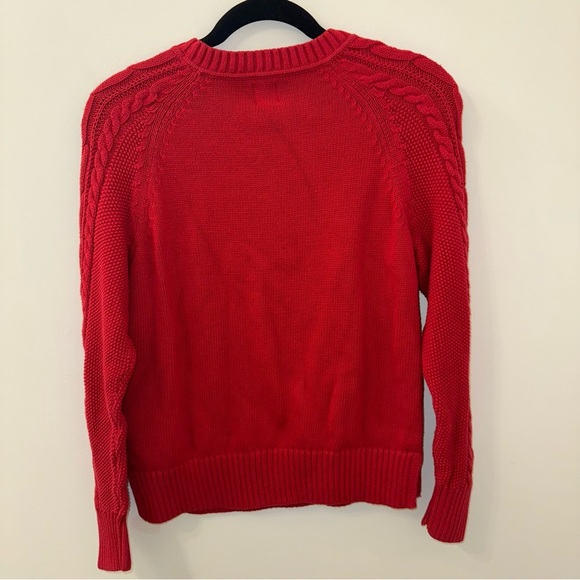 GAP 100% cotton Cable Knit Red Sweater - Picture 8 of 11